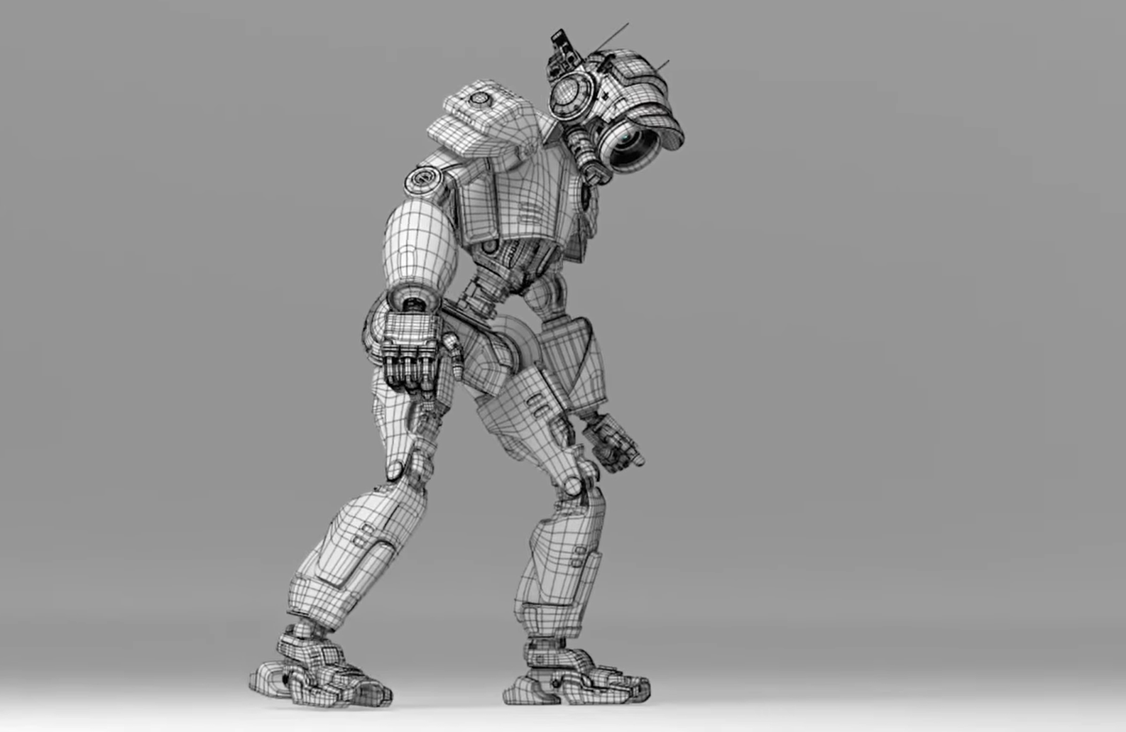 robot character in 3d modeling