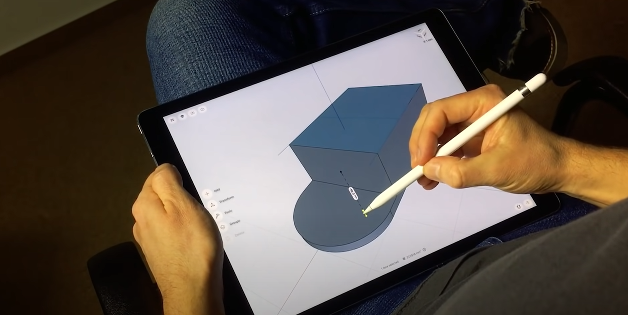 Person sculpting in 3D using an iPad