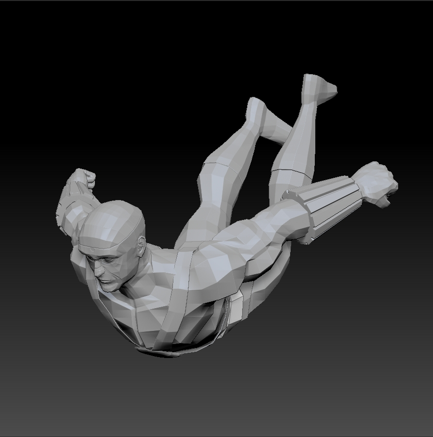 Model showing a man falling down