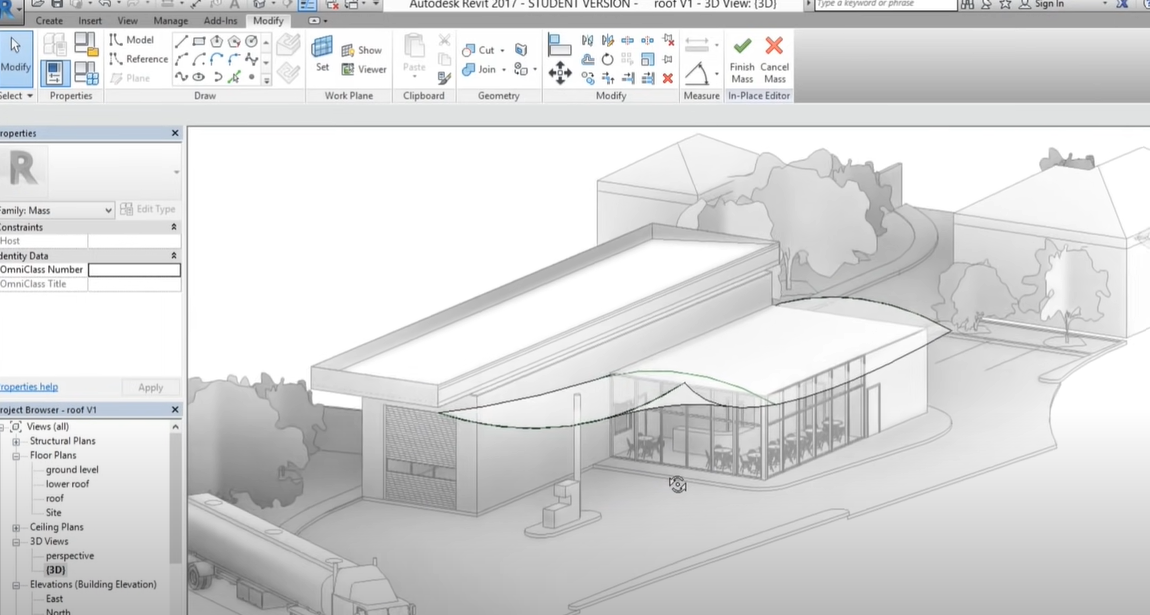 A screenshot of Revit showcasing Parametric Modeling on a computer screen