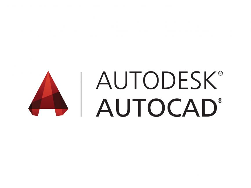 Red and black fonts logo of Autocad