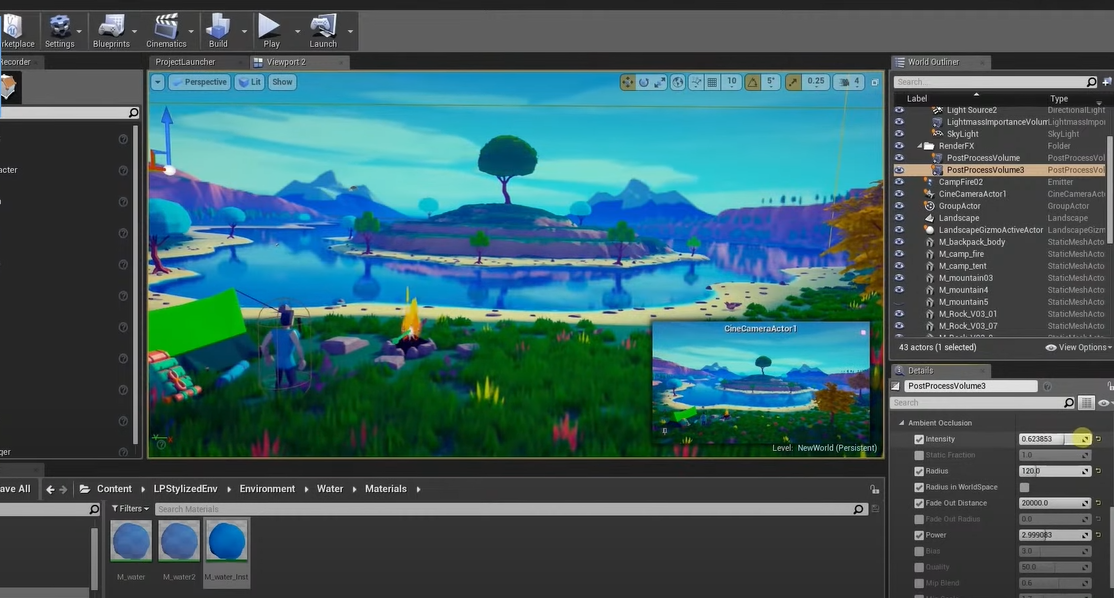 Unreal Engine project scenic view